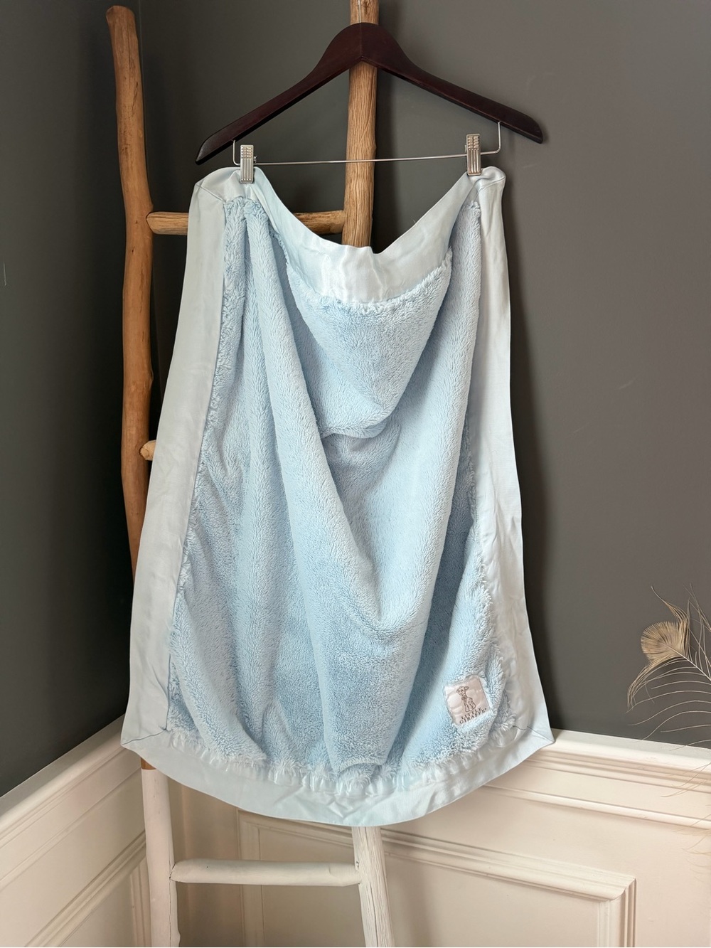 Little Giraffe Blue Lux Toddler / Baby Blanket